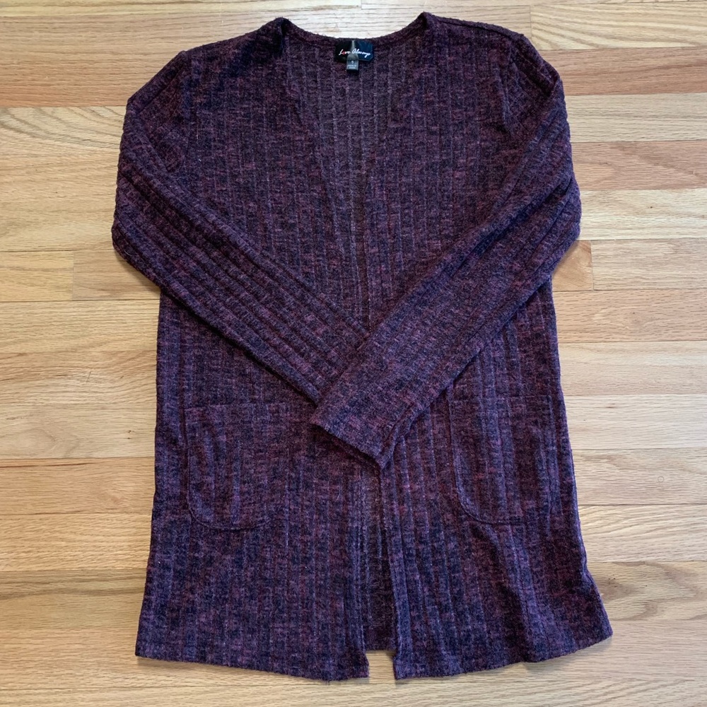 Marled brushed cardigan with pockets